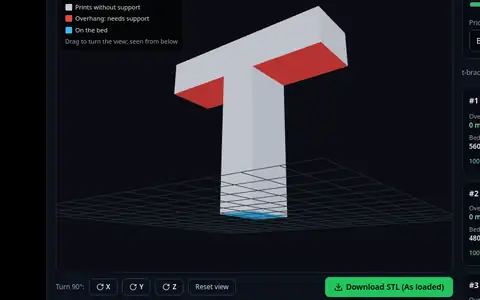 Print Orientation Optimizer result