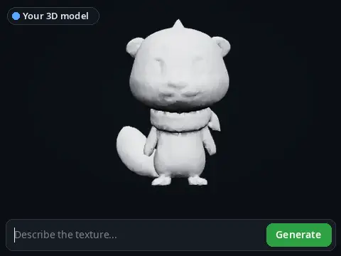 AI 3D Texturing Studio: how it works, Untextured model to AI texture on the 3D model