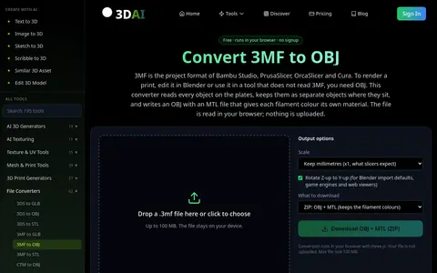 3MF to OBJ page