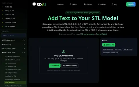 Add Text to STL page