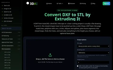 DXF to STL page