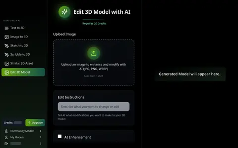 Edit 3D Model page