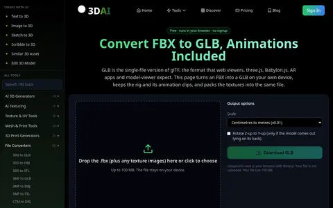 FBX to GLB page