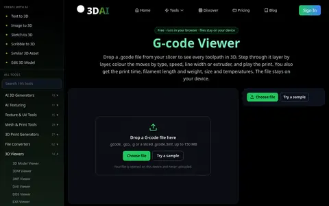 G-code Viewer page