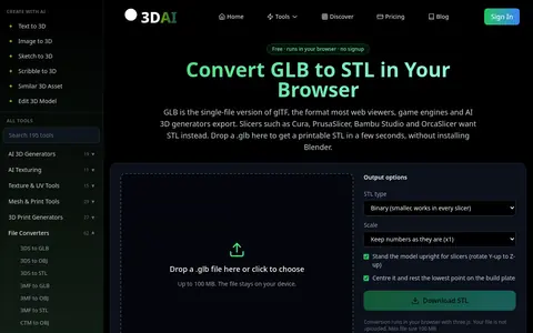 GLB to STL page