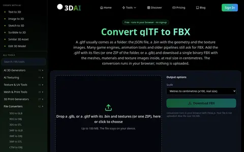GLTF to FBX page