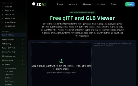 GLTF Viewer page
