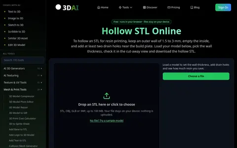 Hollow STL page