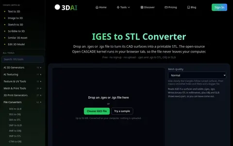 IGES to STL page