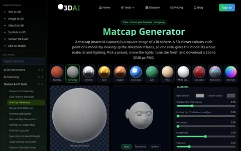 MatCap Generator page