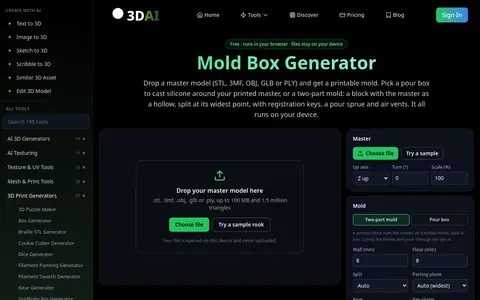 Mold Box Generator page