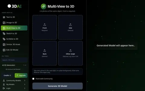 Multi View to 3D page
