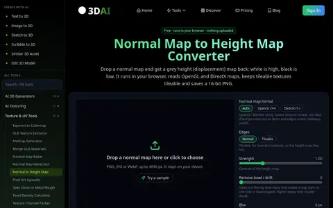 Normal to Height Map page