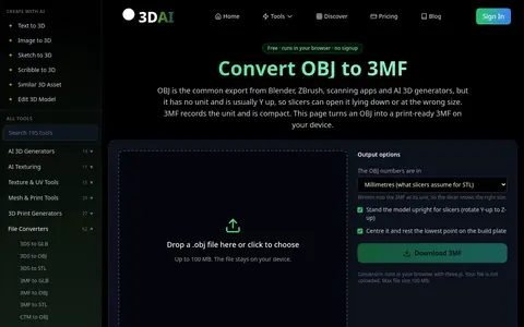 OBJ to 3MF page