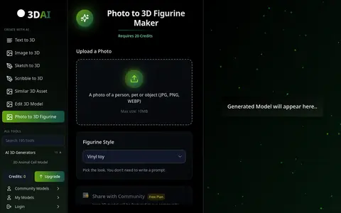Photo to 3D Figurine page