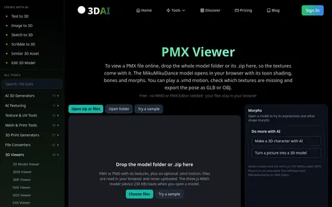 PMX Viewer page