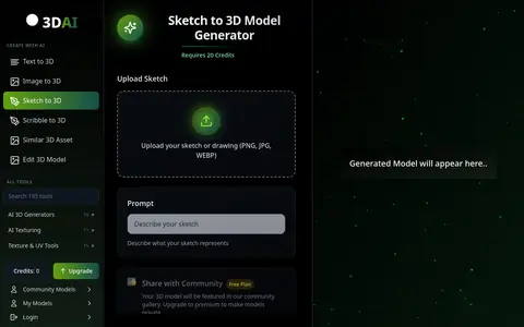 Sketch to 3D page