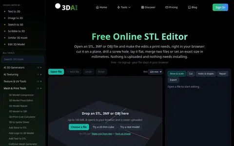 STL Editor page