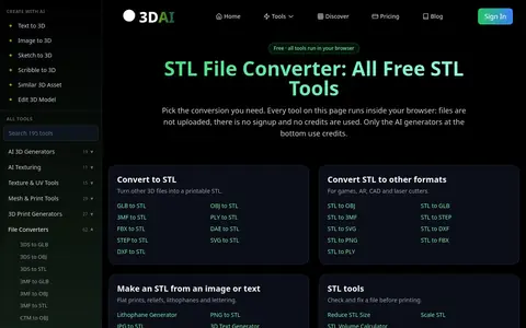STL File Converter page