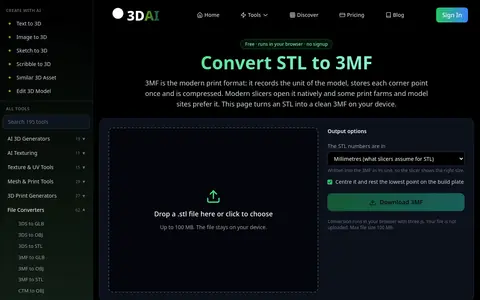 STL to 3MF page