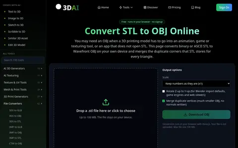 STL to OBJ page