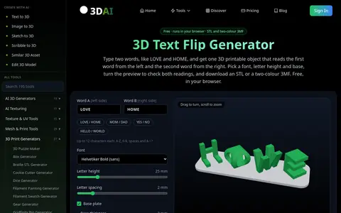 Text Flip Generator page