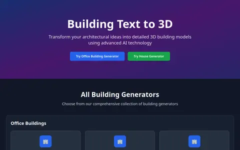 Text to 3D Building page