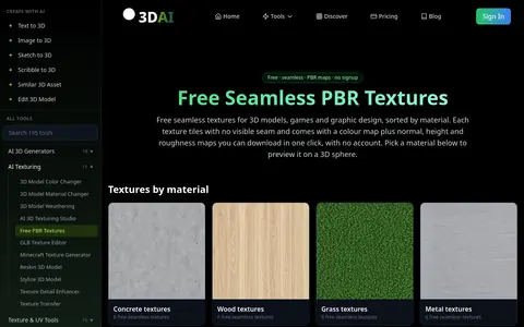 Free PBR Textures page