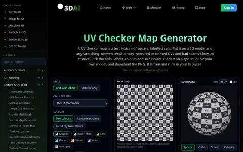 UV Checker Map page