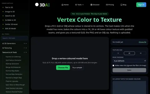 Vertex Color to Texture page