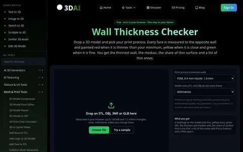 Wall Thickness Checker page