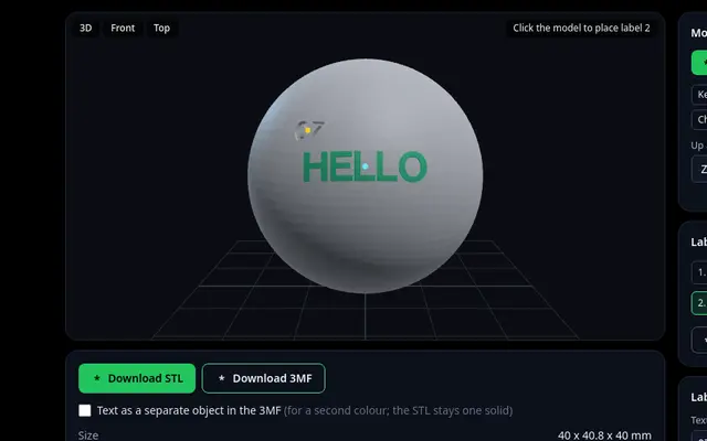 Add Text to STL on The3DAI