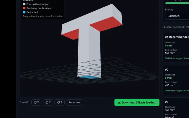 Print Orientation Optimizer on The3DAI