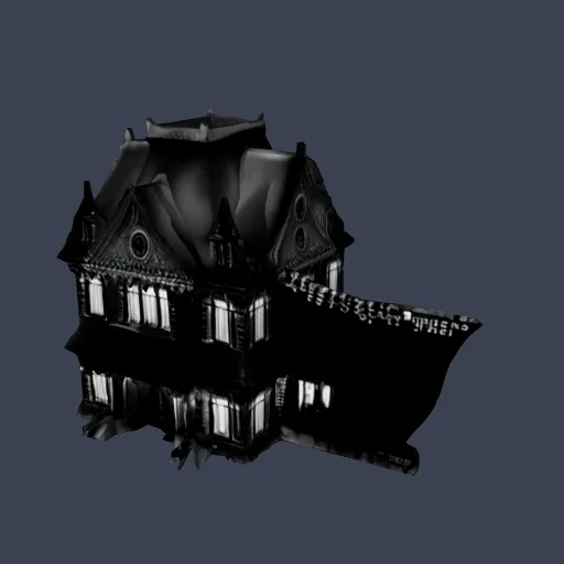 Haunted mansion, 3D model made from a sketch