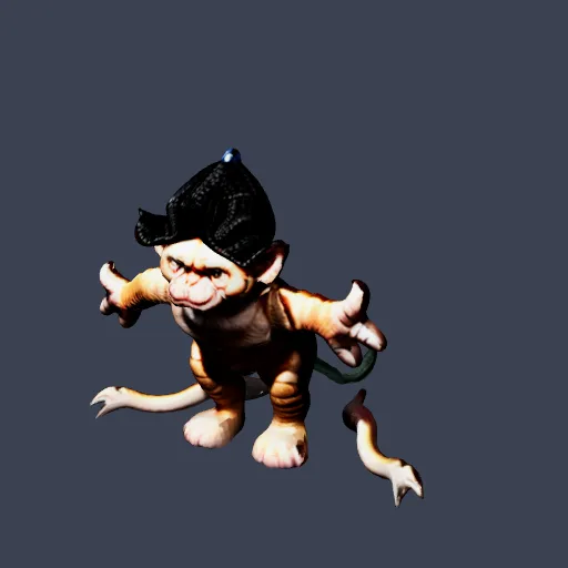 Grumpy cat with a pirate hat, 3D model made from a sketch