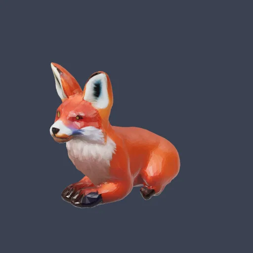 Fox figurine, 3D model made from a sketch
