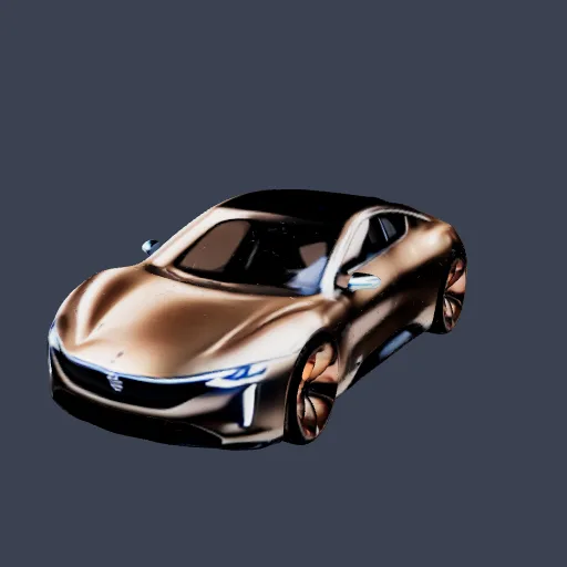 Futuristic sports car, 3D model made from a photo