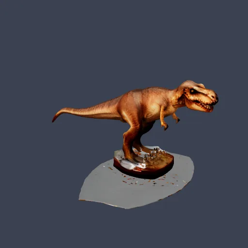 Dinosaur on a rock, 3D model made from a photo