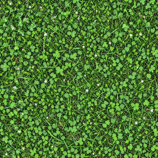 Seamless grass with clover texture