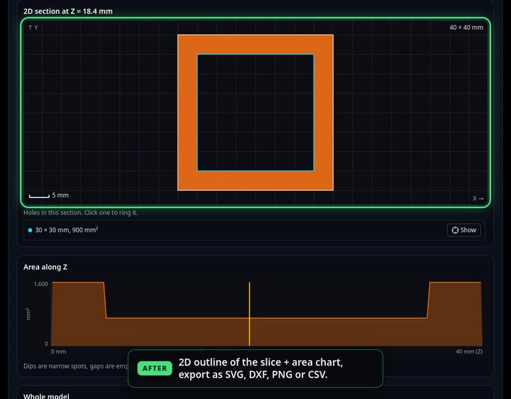 STL Cross Section Viewer on The3DAI